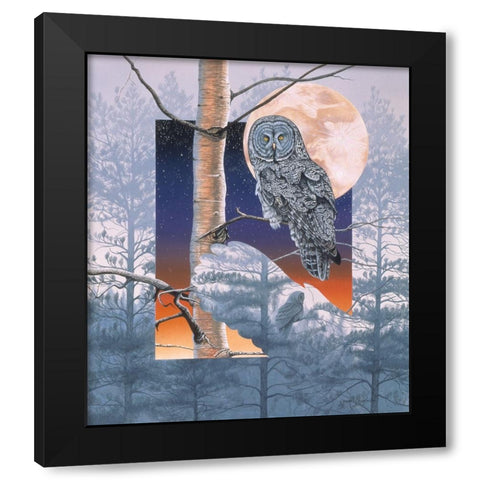 Grey Mists Black Modern Wood Framed Art Print by Stevenson, Graeme