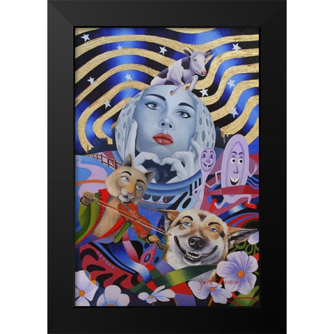 Hey Doddle Black Modern Wood Framed Art Print by Stevenson, Graeme