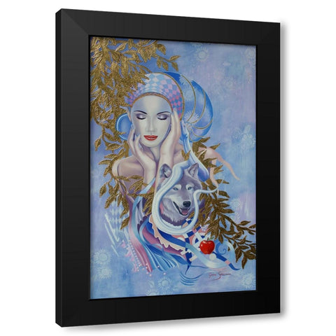 In The Garden Of Good And Evil Black Modern Wood Framed Art Print with Double Matting by Stevenson, Graeme