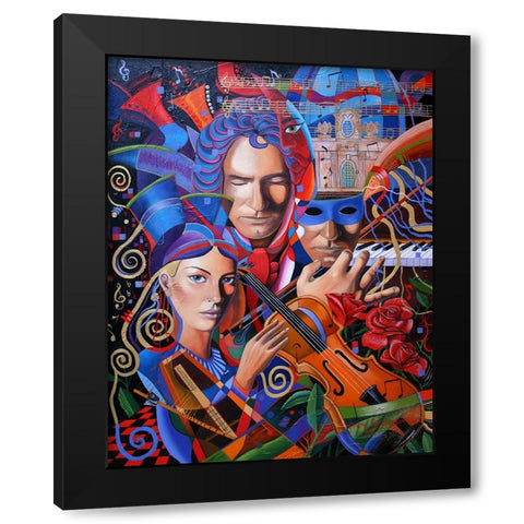 Is That You Beethoven Black Modern Wood Framed Art Print with Double Matting by Stevenson, Graeme