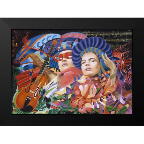 Is That You Mozart Black Modern Wood Framed Art Print by Stevenson, Graeme