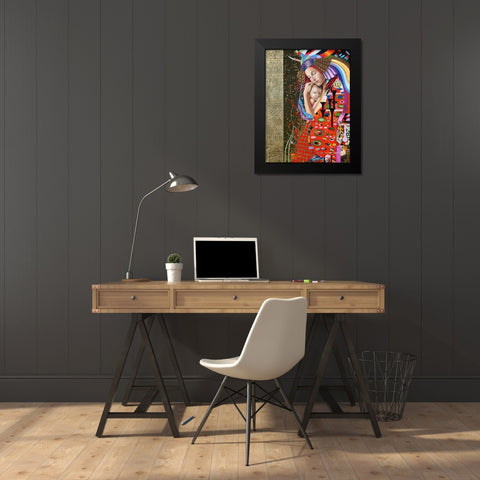 Kylies Love Black Modern Wood Framed Art Print by Stevenson, Graeme