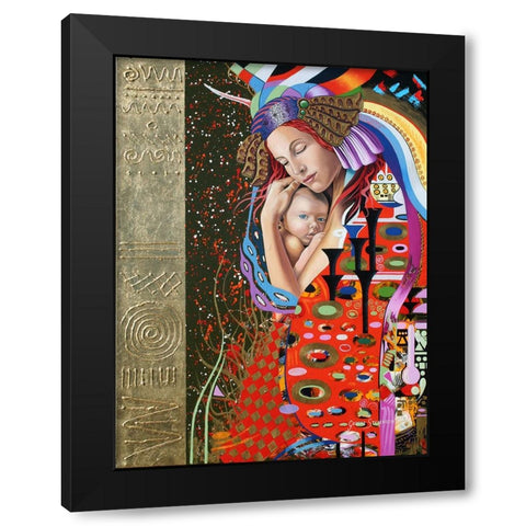Kylies Love Black Modern Wood Framed Art Print by Stevenson, Graeme
