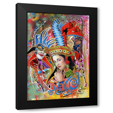 Mardi Gras Black Modern Wood Framed Art Print with Double Matting by Stevenson, Graeme