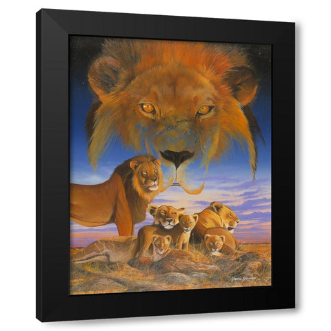 Masai Morning Black Modern Wood Framed Art Print with Double Matting by Stevenson, Graeme