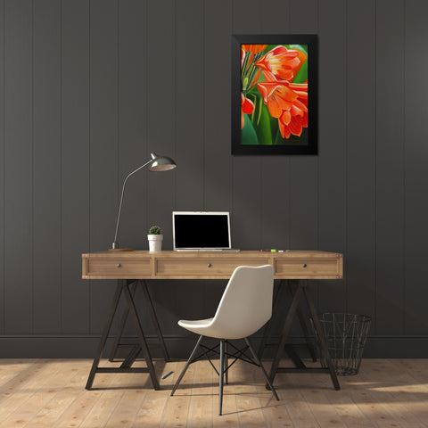 Orange 3 Black Modern Wood Framed Art Print by Stevenson, Graeme
