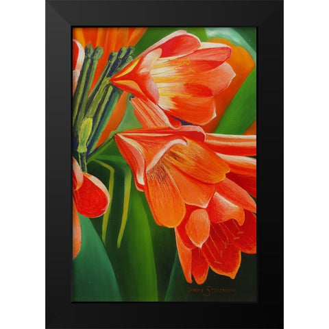 Orange 3 Black Modern Wood Framed Art Print by Stevenson, Graeme