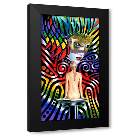 Rainbow Mask Black Modern Wood Framed Art Print by Stevenson, Graeme