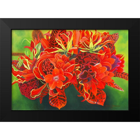 Red Vase Black Modern Wood Framed Art Print by Stevenson, Graeme