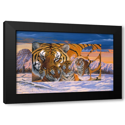 Siberian Sunset Black Modern Wood Framed Art Print by Stevenson, Graeme