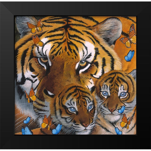 Small-Mothercubs Black Modern Wood Framed Art Print by Stevenson, Graeme