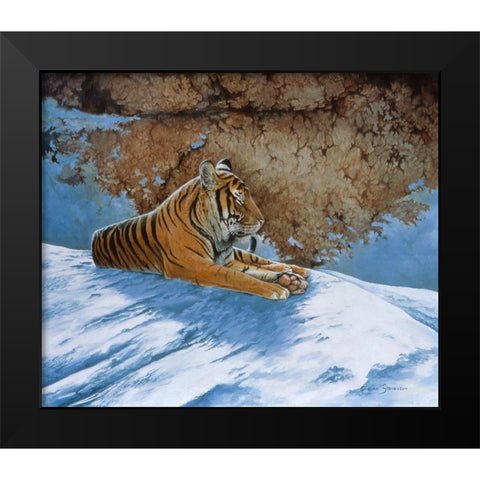 Snow Break Black Modern Wood Framed Art Print by Stevenson, Graeme