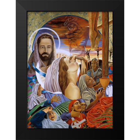 Sorrow Two Black Modern Wood Framed Art Print by Stevenson, Graeme