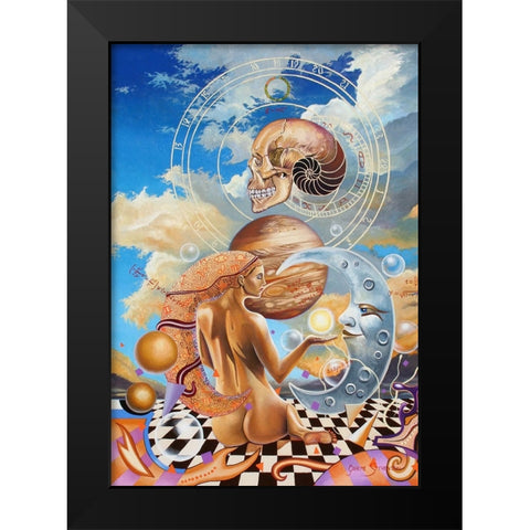 Sphenoid Evolution Black Modern Wood Framed Art Print by Stevenson, Graeme