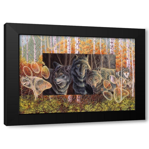 Step Lightly Black Modern Wood Framed Art Print by Stevenson, Graeme