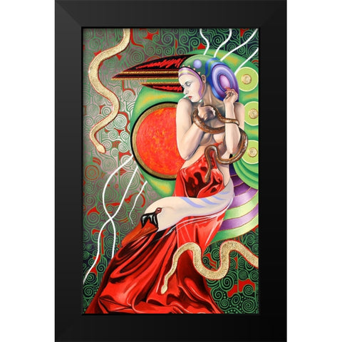 Temptation Of Eve 2 Black Modern Wood Framed Art Print by Stevenson, Graeme