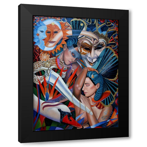 That Night Black Modern Wood Framed Art Print with Double Matting by Stevenson, Graeme