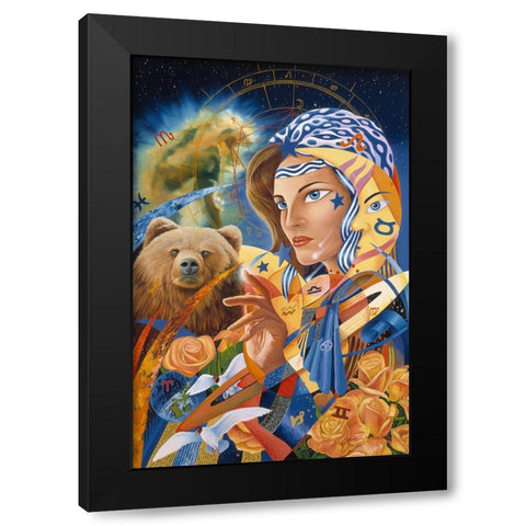 The Astrologer Black Modern Wood Framed Art Print with Double Matting by Stevenson, Graeme