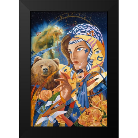 The Astrologer Black Modern Wood Framed Art Print by Stevenson, Graeme