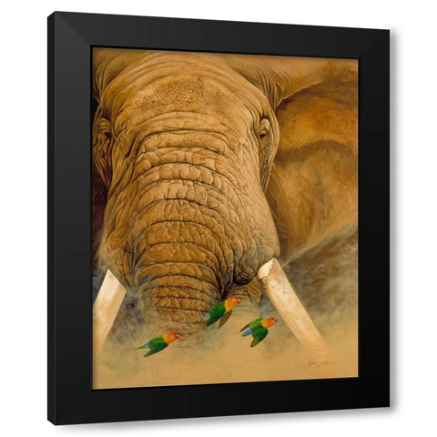 The Bull Black Modern Wood Framed Art Print with Double Matting by Stevenson, Graeme