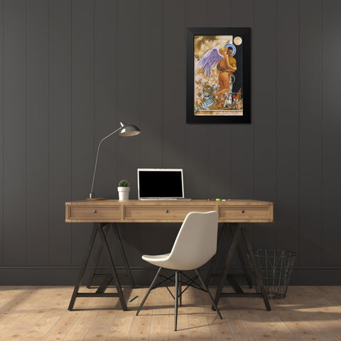 The Embrace Black Modern Wood Framed Art Print by Stevenson, Graeme