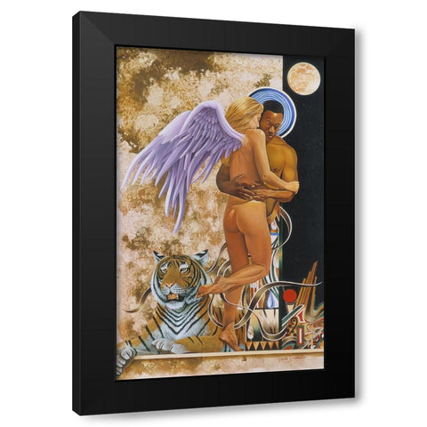 The Embrace Black Modern Wood Framed Art Print by Stevenson, Graeme