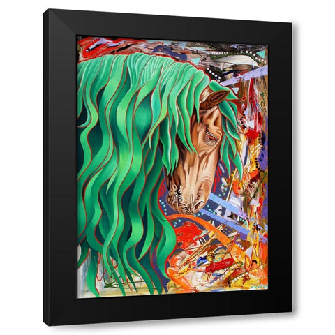 The Emerald King Black Modern Wood Framed Art Print with Double Matting by Stevenson, Graeme