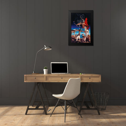 The Gathering Black Modern Wood Framed Art Print by Stevenson, Graeme