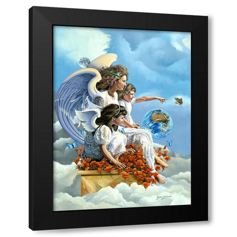 The Last Frog Black Modern Wood Framed Art Print with Double Matting by Stevenson, Graeme