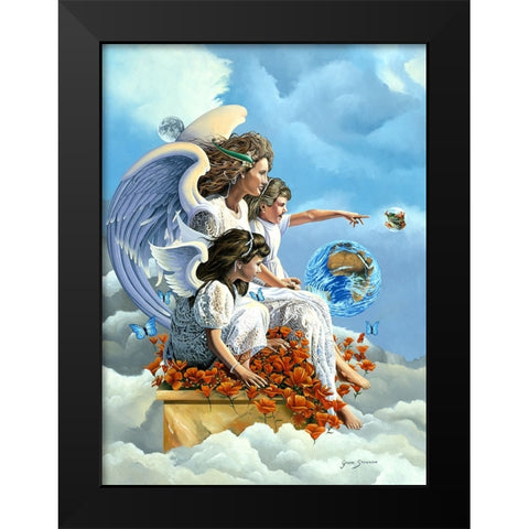 The Last Frog Black Modern Wood Framed Art Print by Stevenson, Graeme