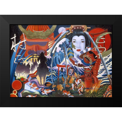 The Legend Black Modern Wood Framed Art Print by Stevenson, Graeme