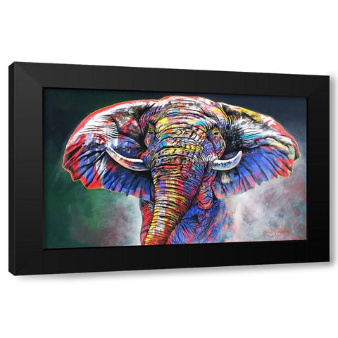The Rainbow Bull Black Modern Wood Framed Art Print with Double Matting by Stevenson, Graeme