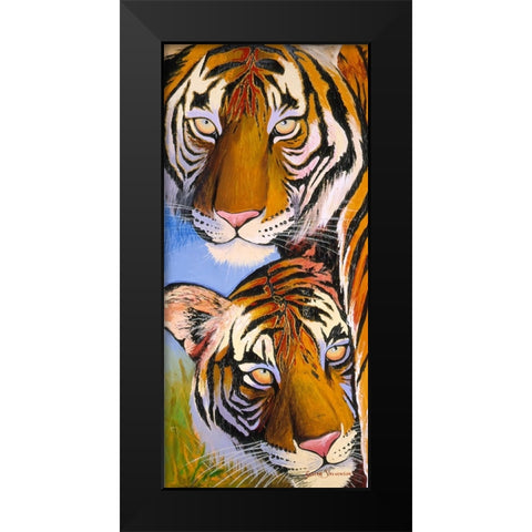 Tiger Tiger Black Modern Wood Framed Art Print by Stevenson, Graeme