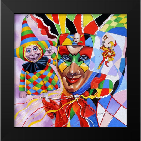 To Love A Joker Black Modern Wood Framed Art Print by Stevenson, Graeme