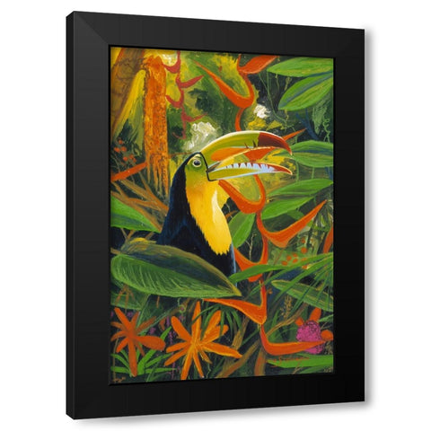 Toucan Colors Black Modern Wood Framed Art Print with Double Matting by Stevenson, Graeme