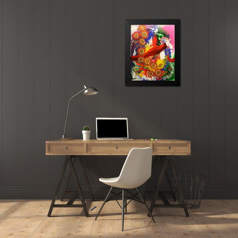 Travelling The Cosmos Black Modern Wood Framed Art Print by Stevenson, Graeme