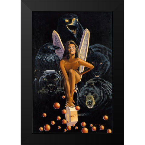 Vengance Is Mine Black Modern Wood Framed Art Print by Stevenson, Graeme