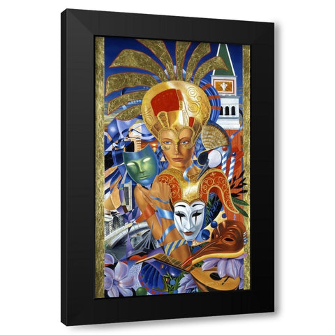 Venice Awaits Black Modern Wood Framed Art Print with Double Matting by Stevenson, Graeme