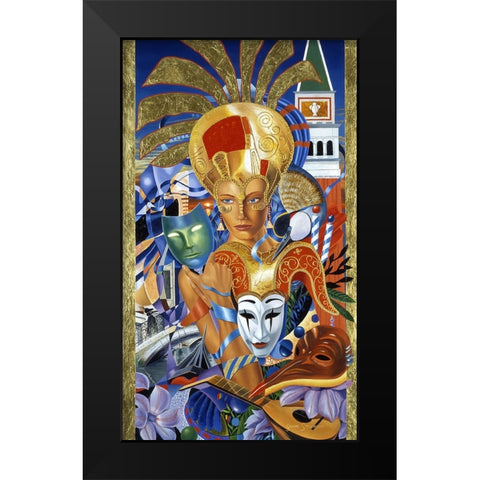 Venice Awaits Black Modern Wood Framed Art Print by Stevenson, Graeme