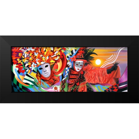 Venice Nights Black Modern Wood Framed Art Print by Stevenson, Graeme