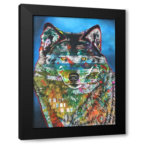 Wolfen Black Modern Wood Framed Art Print with Double Matting by Stevenson, Graeme