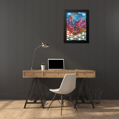 Im here Black Modern Wood Framed Art Print by Stevenson, Graeme
