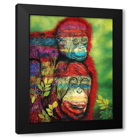 Hanging around Black Modern Wood Framed Art Print by Stevenson, Graeme