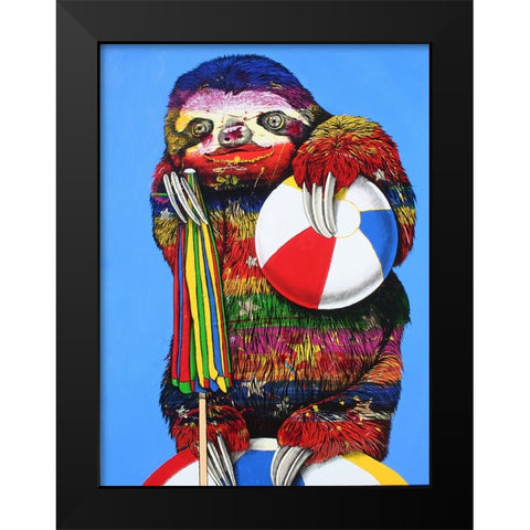 Lifes a Beach Black Modern Wood Framed Art Print by Stevenson, Graeme