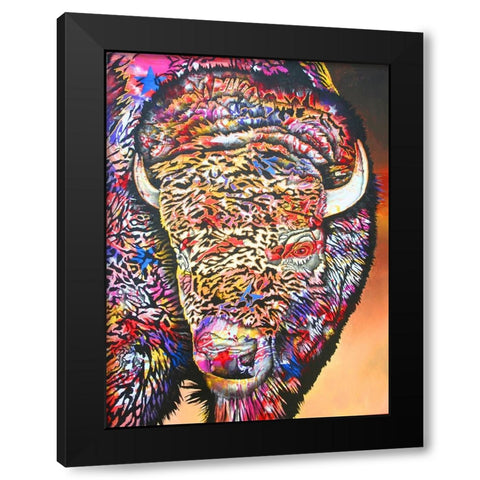 Buffalo Soldier Black Modern Wood Framed Art Print with Double Matting by Stevenson, Graeme