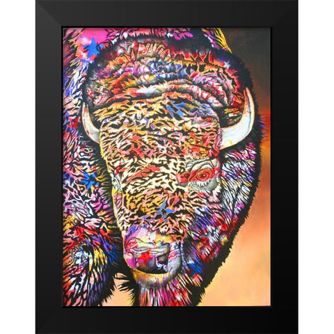Buffalo Soldier Black Modern Wood Framed Art Print by Stevenson, Graeme