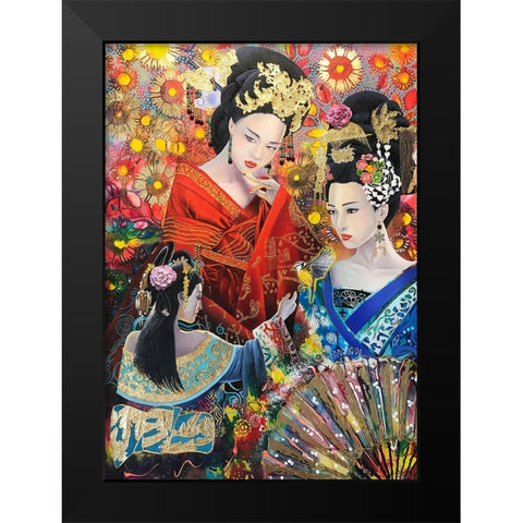 Geisha Song Black Modern Wood Framed Art Print by Stevenson, Graeme