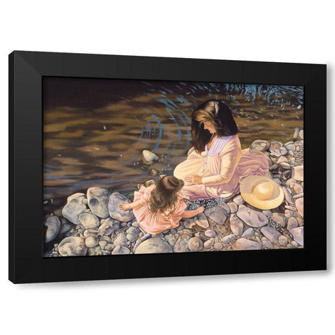 Stream Of Light Black Modern Wood Framed Art Print with Double Matting by Stevenson, Graeme