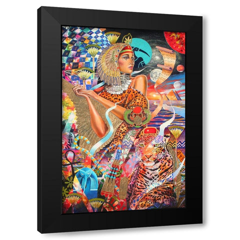 Seshat Black Modern Wood Framed Art Print with Double Matting by Stevenson, Graeme