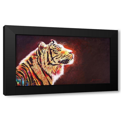 Tiger night Black Modern Wood Framed Art Print with Double Matting by Stevenson, Graeme